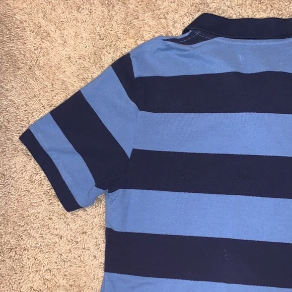 Men’s Aeropostale Blue Striped Polo Short Sleeve - Picture 8 of 10